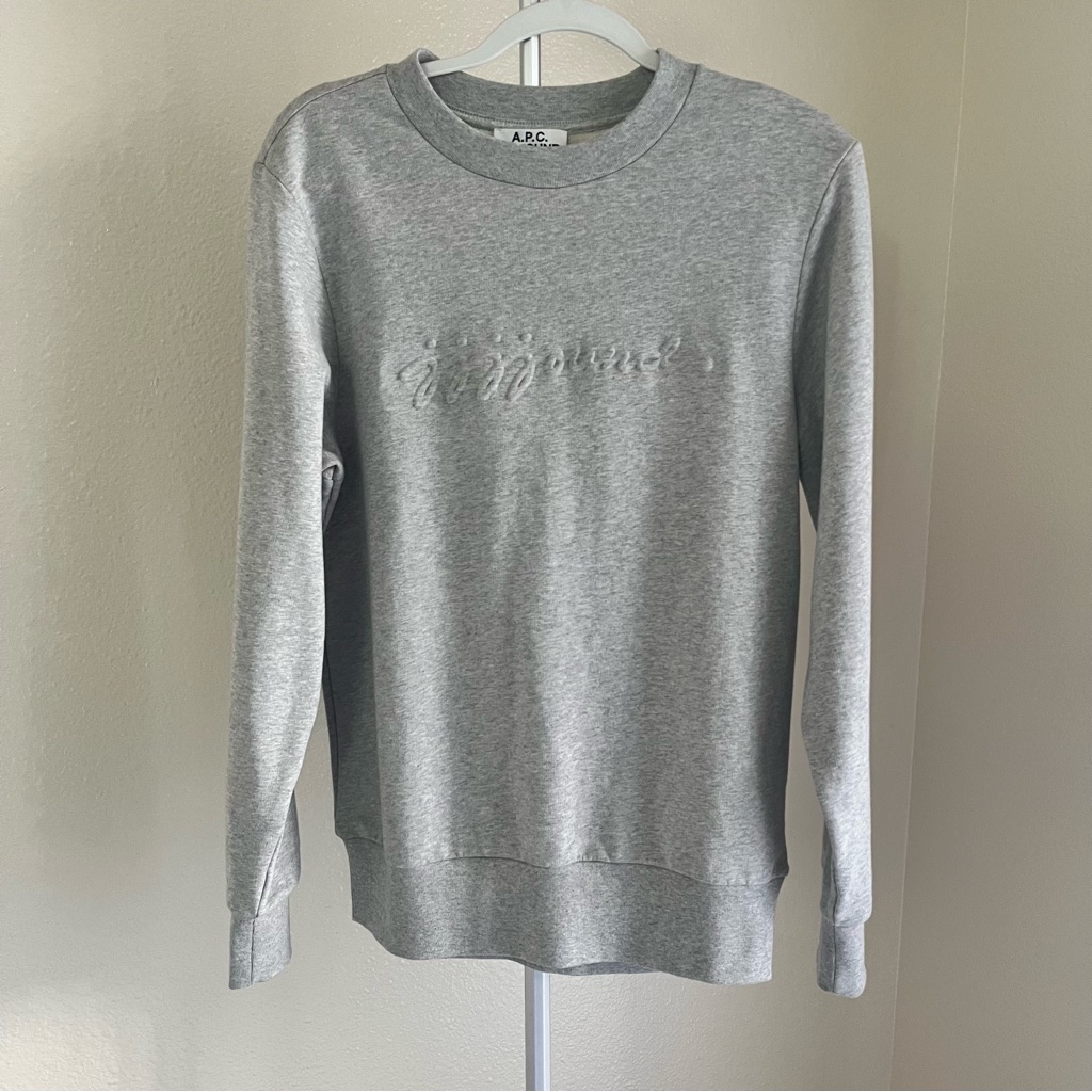 Apc X Jjjjound Grey Justin French Terry Sweatshirt Size M